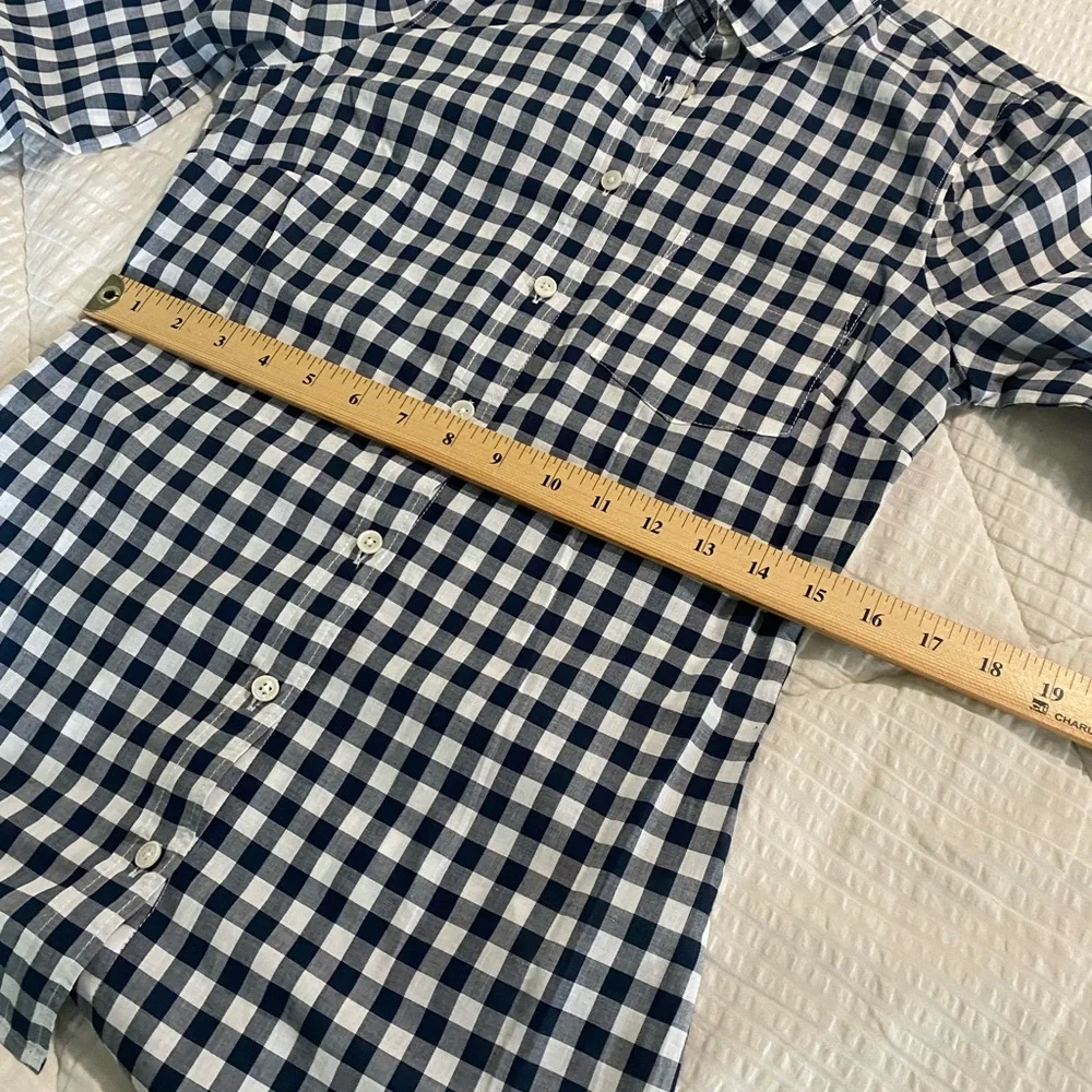 J. Crew The Perfect Shirt Gingham Blue White Plaid Checker Button Down Shirt XXS